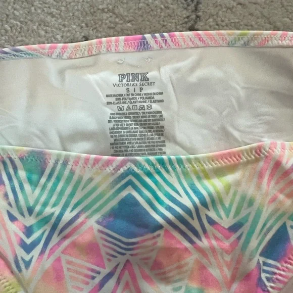 Victoria's Secret Pastel Geometric Bikini with Black Trim - Picture 3 of 4